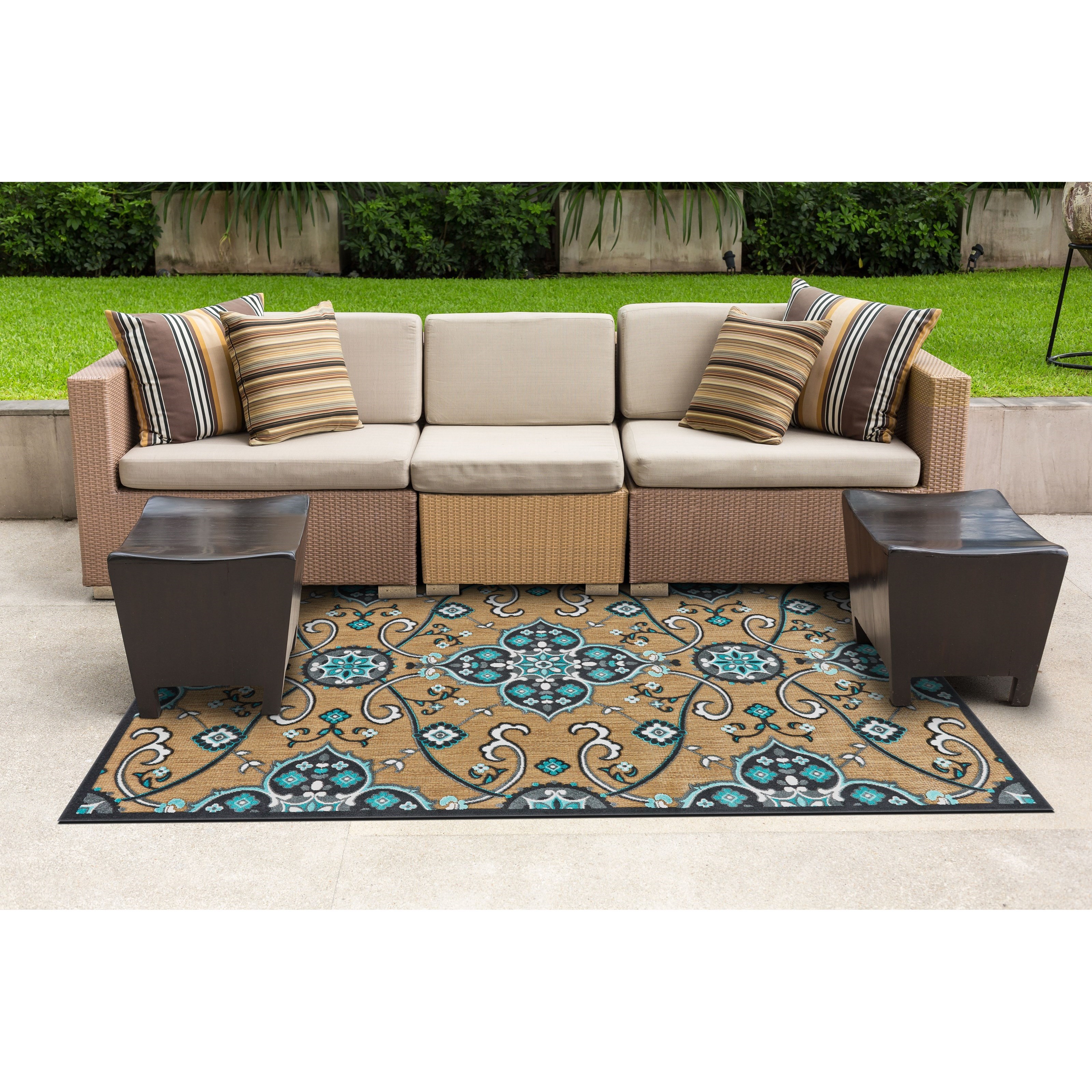 Tan/Charcoal 2'-1" X 4' Area Rug